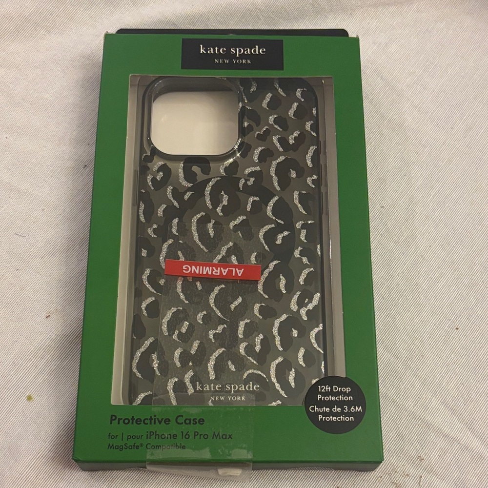 Kate Spade Black and White Leopard iPhone 16 Pro Max Case